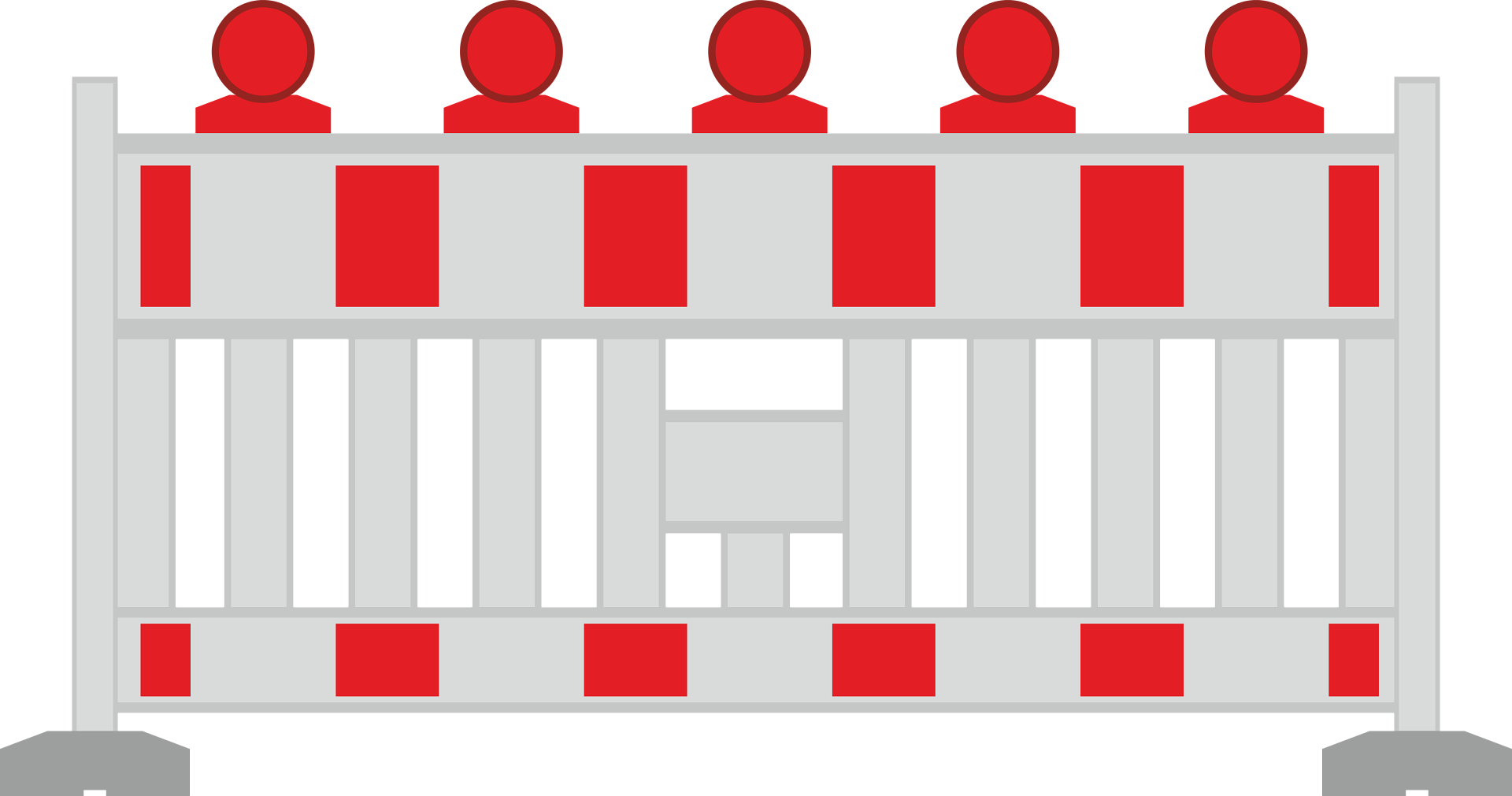 Eine Sicherheitsabsperrung