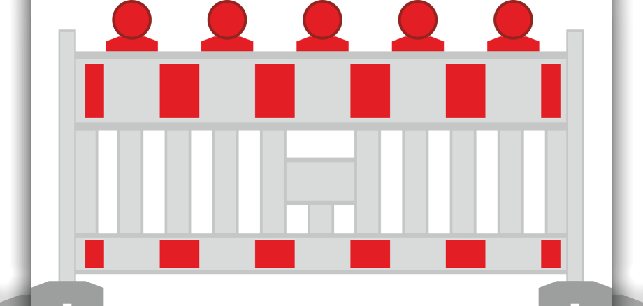 Eine Sicherheitsabsperrung