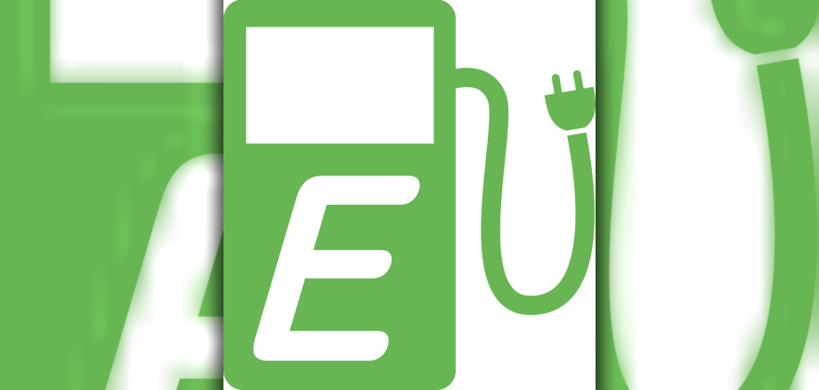 Eine gezeichnete E-Tankstelle.