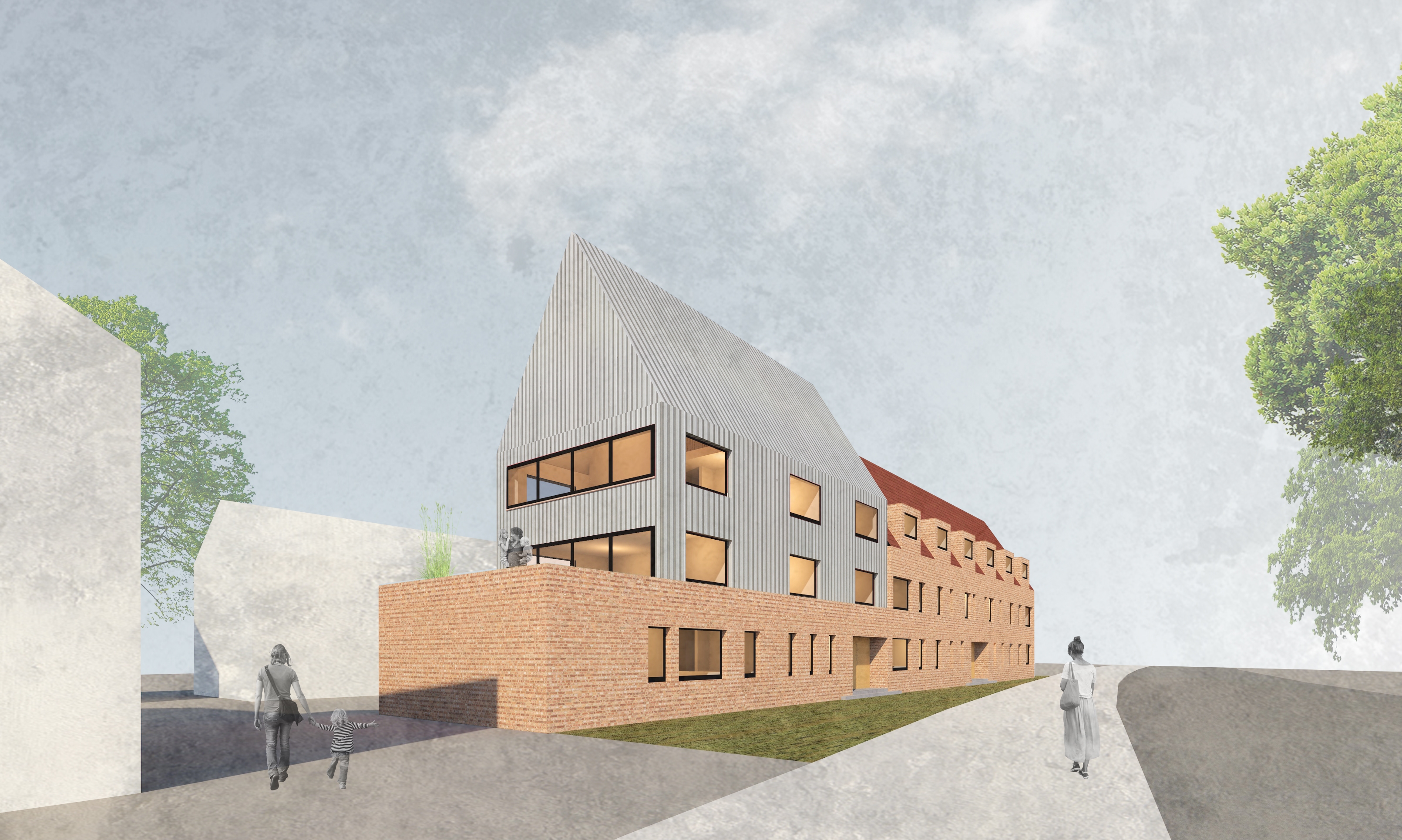 Die Außenansicht des neuen Mehrfamilienhauses.