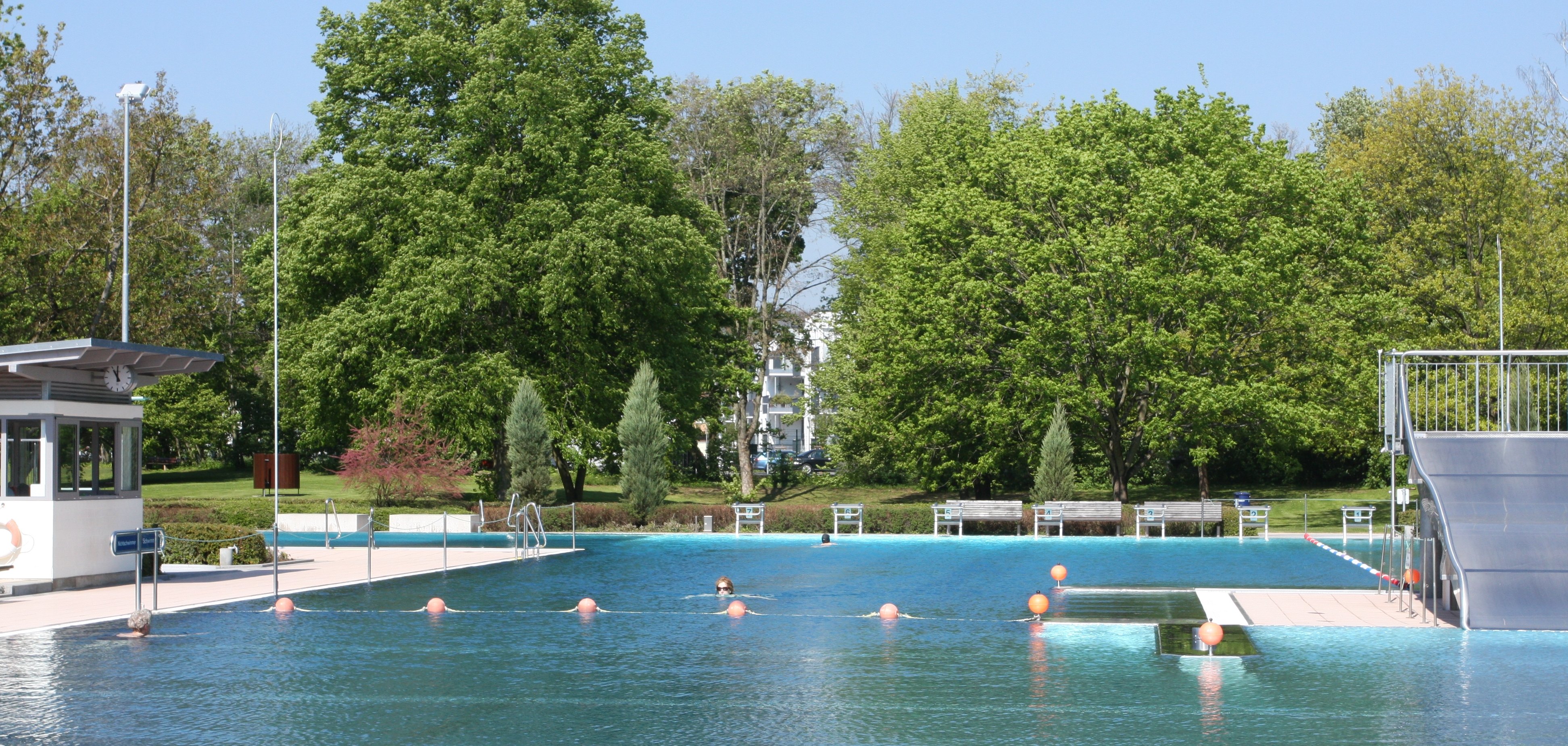 Das Becken in der Sonne.