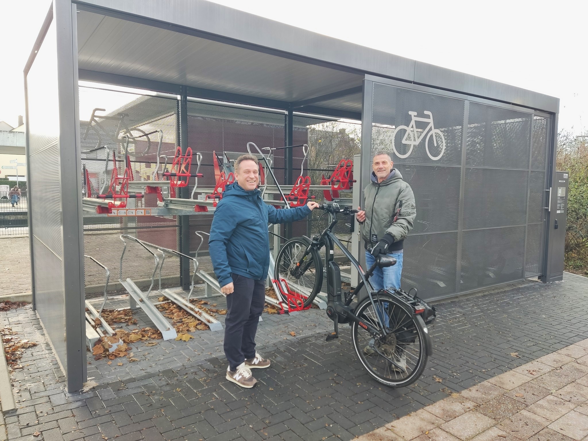 Die Fahrradschließanlage am Bahnhof.