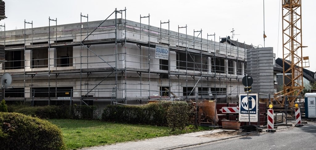 Der Rohbau der KIta von außen.