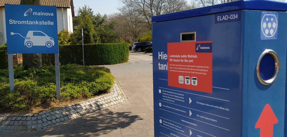 Die Ladestation für E-Autos am Bahnhof.