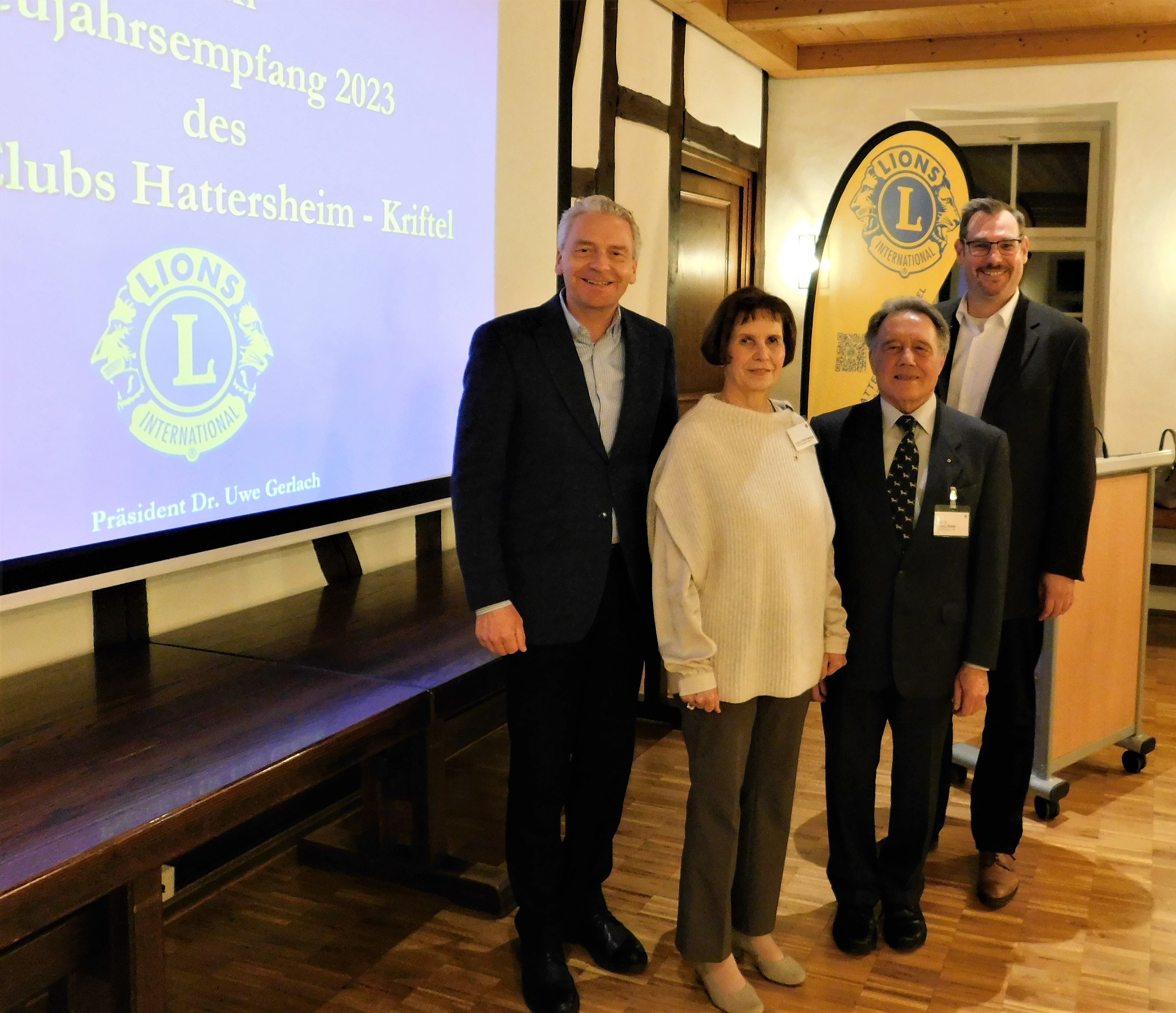 Landrat, Bürgermeister und Lions-Spitze im Posthofkeller.