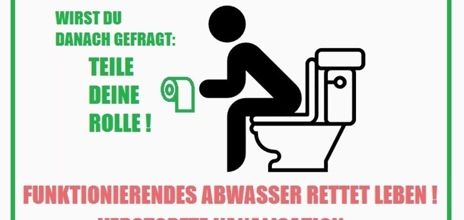 Ein Strichmännchen auf dem Klo.