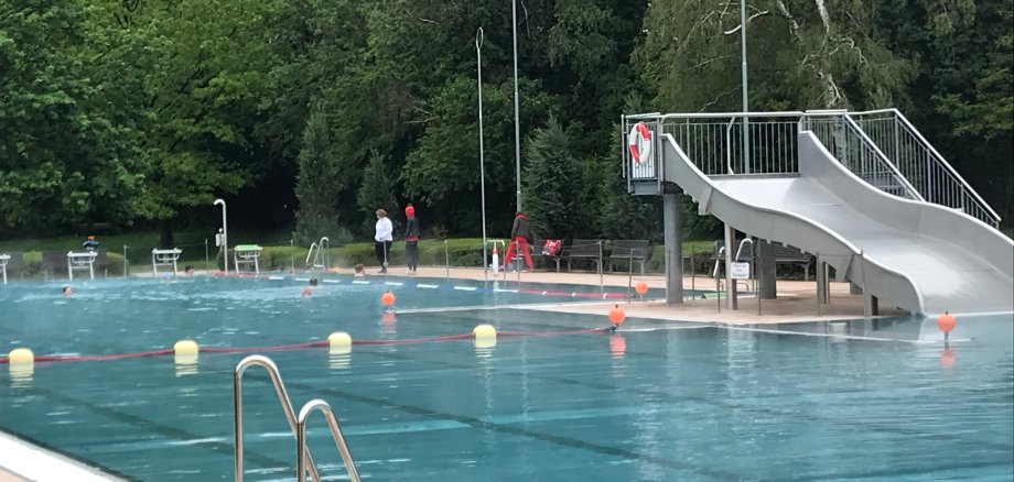 Bei schlechtem Wetter ist das Becken leer.