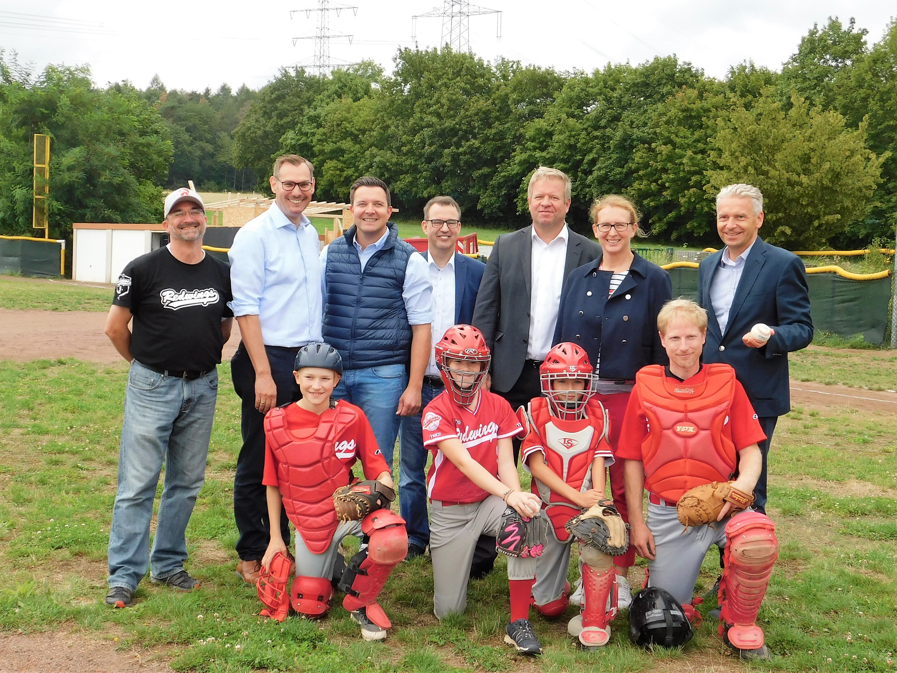 Baseballteam mit Prominenz.