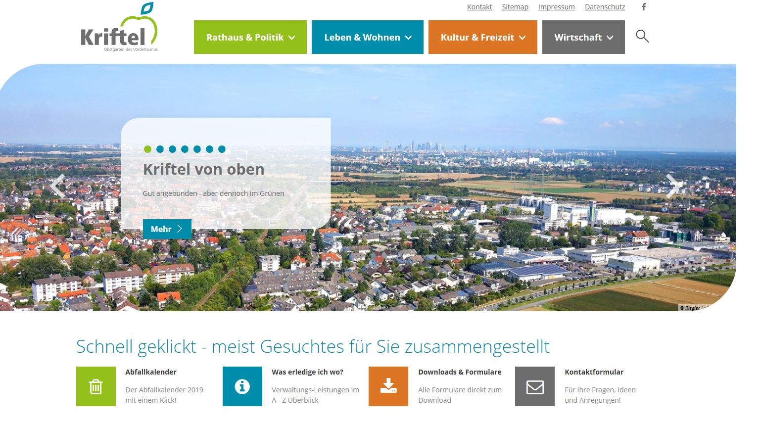 Ein Screenshot der neuen Webseite.