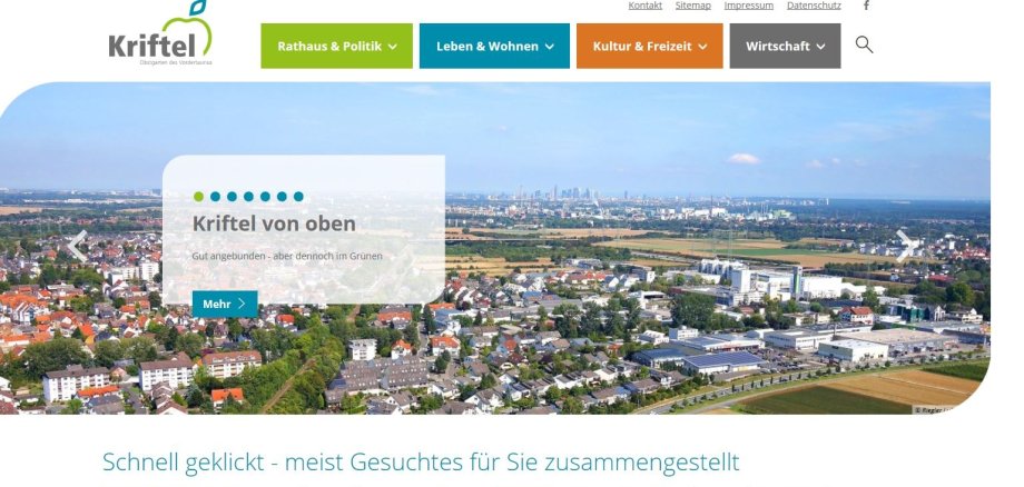 Ein Screenshot der neuen Webseite.