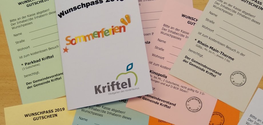 Der Wunschpass mit vielen bunten Eintrittskarten.
