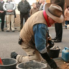 Verlegung von Stolpersteinen