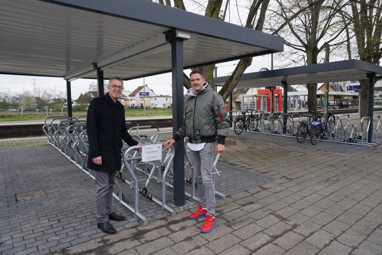 Die neuen Fahrradabstellplätze am Bahnhof.