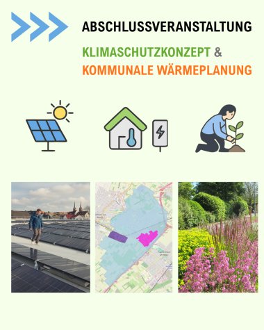 Abschlussveranstaltung Klimaschutzkonzept & kommunale Wärmeplanung der Gemeinde Kriftel - 5 Verschiedene Symbole zur Wärmeplanung.