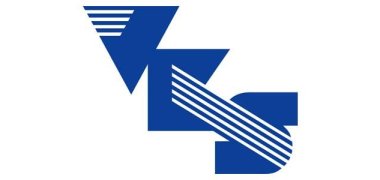 Die blauen Buchstaben VKS von links nach rechts absteigend bilden das Logo des VKS